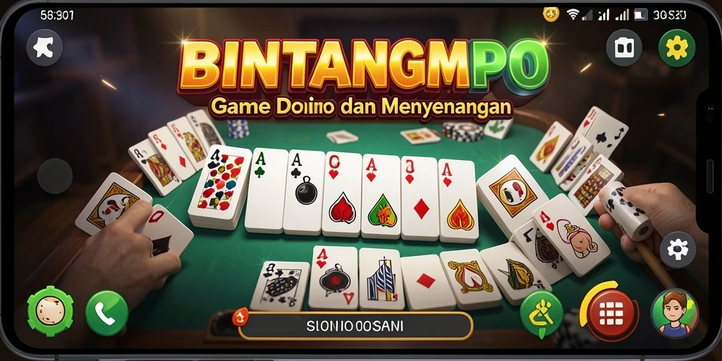 Screenshot gameplay BINTANGMPO menampilkan suasana permainan Domino yang seru.