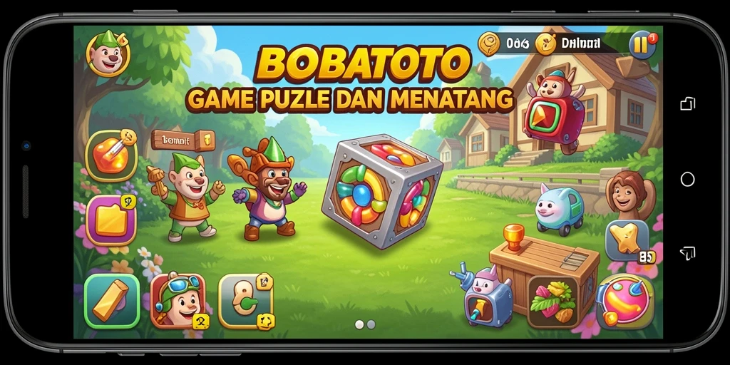 Tangkapan layar menampilkan gameplay seru di BOBATOTO dengan berbagai puzzle yang menantang.