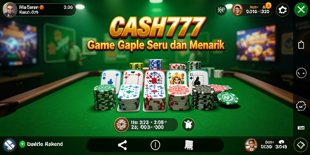 Screenshot utama CASH777 dengan gameplay Gaple yang menarik.