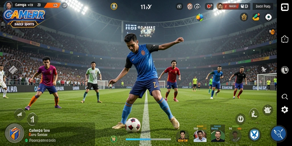 Screenshot GAMEPLAY GAMERP menampilkan aksi seru di lapangan.