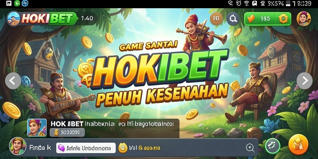 Tampilan seru gameplay HOKIBET di ponsel.