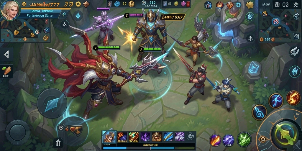Gameplay seru dengan pertarungan tim dalam JAMIN777.