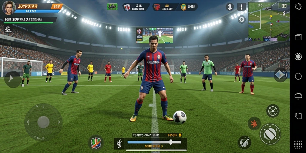 Tangkapan layar gameplay <strong>JOYPUTAR</strong> yang menunjukkan aksi menegangkan di lapangan.