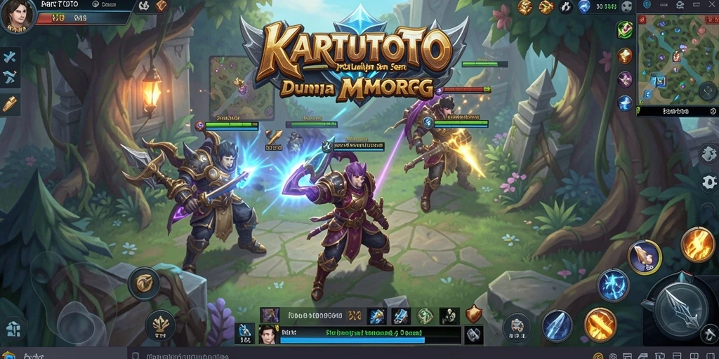 Screenshot gameplay KARTUTOTO menampilkan pertarungan seru dalam dunia MMORPG.