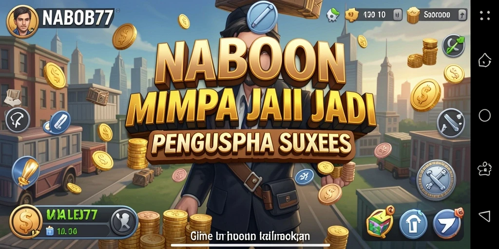 Tangkapan layar gameplay NABOB77 menampilkan manajemen bisnis yang mendebarkan.