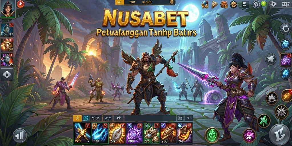 Tangkapan layar gameplay NUSABET menampilkan petualangan seru di dunia MMORPG.