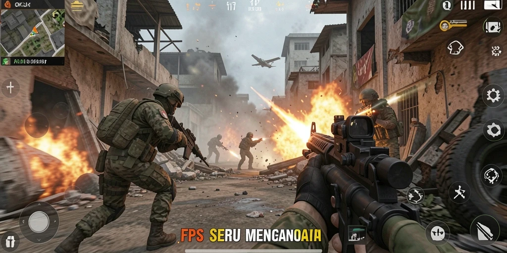 Gameplay seru dengan aksi tembak-menembak yang mendebarkan.