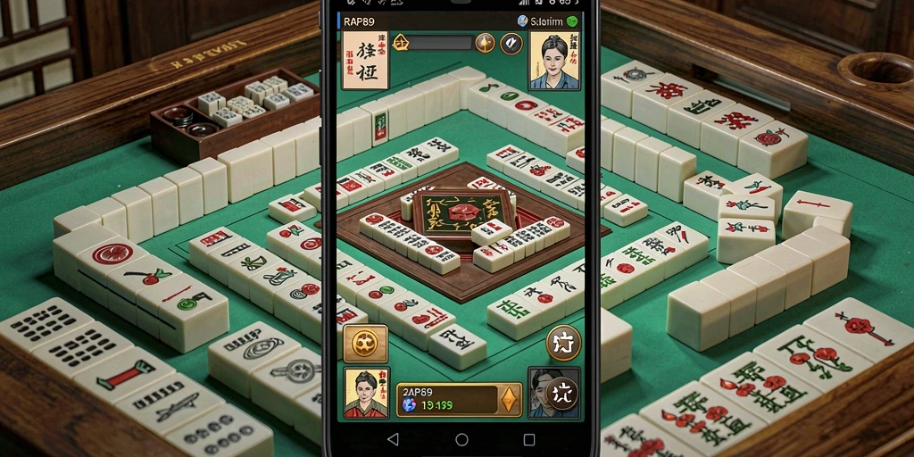 Tampilan gameplay menarik dari RAP89 yang menyajikan Mahjong.